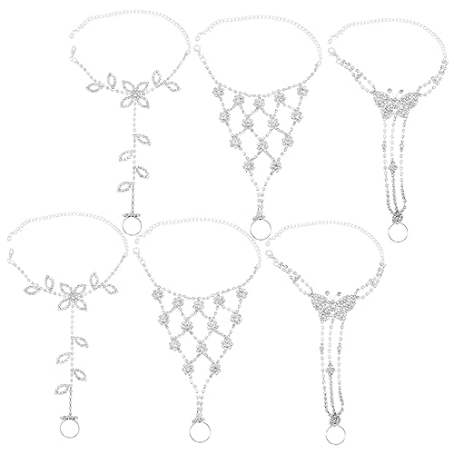 Veemoon 6 Stück Strass Fußkettchen Für Frauen Barfuß Schmuck Verstellbare Knöchelketten Boho Stil Passend Für Strand Und Partys von Veemoon