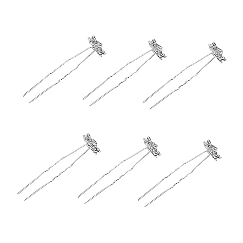 Veemoon 6 Stück Teiliges Haarschmuck Schneeflocken Haarspangen mit Strasssteinen Haarnadeln für Frauen Eleganter Kopfschmuck für Hochzeit Party und Weihnachten von Veemoon
