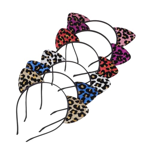 Veemoon 6 Stück Teiliges Katzenohren Stirnband Glitzernde Party Haarreifen Rot Blau Gold Silber für Mädchen Modisches Kostümzubehör und Fotorequisiten von Veemoon