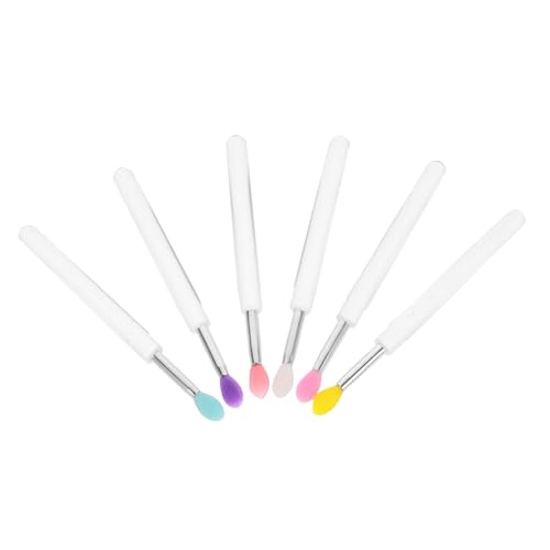 Veemoon 6 Stück Teiliges Lippenpinsel aus Lebensmittelechtem Tragbare Lip Gloss Wand mit Staubschutz Vielseitig für Lippenstift und Make Up Sechs Farben für Präzises Auftragen von Veemoon