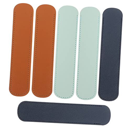Veemoon 6 Stück Teiliges PU Leder Füllfederhalter Etui Stifteset Eleganter Kugelschreiber und Bleistifthalter Praktische Pen Sleeve Aufbewahrung für Büro und Schule Leicht und Farbmix von Veemoon
