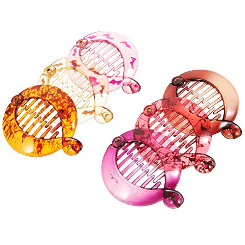 Veemoon 6 Stück Teiliges Set Bananenclips für Haarschmuck für Dickes Haar Stilvolle Haaraccessoires für Damen in Rot und Brauntönen von Veemoon