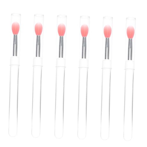 Veemoon 6 Stück Teiliges Silikon Lippenpinsel mit Staubschutzdeckel Weiche Make up Applikatoren für Lippenstift Lippenbalsam und Lippemasken Praktische Langlebige Kosmetikpinsel für Damen von Veemoon