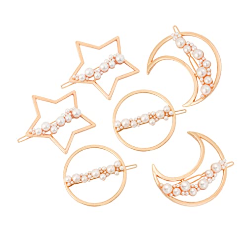 Veemoon 6 Stück Teiliges Stern Perlen Haarklammern Minimalistisches Design Hautfreundlich Langlebiges Legierungsmaterial Haarspangen für Frauen und Mädchen Vielseitig Einsetzbar für von Veemoon