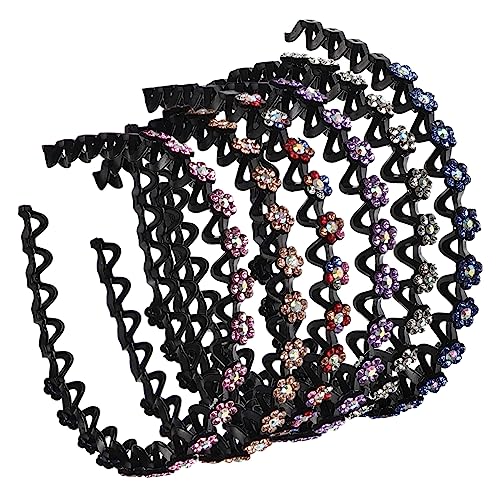 Veemoon 6 Stück Teiliges Strass Haarreif mit Blumen Design Rutschfest Vielseitig für Damen und Mädchen Eleganter Haarschmuck für Party Hochzeit Weihnachten und Alltag Passend für Kurze von Veemoon