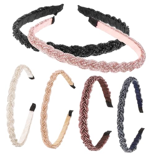 Veemoon 6 Stück Teiliges Verstellbares Stirnband Handgefertigten Perlendetails Leicht und Bequem Modischer Haarschmuck für Alltag Hochzeit Party und Geschenkidee für Damen und Mädchen von Veemoon