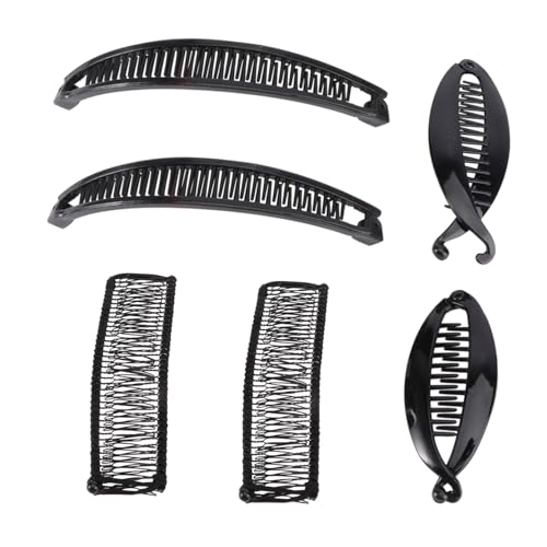 Veemoon 6 Stück Teiliges Vintage Bananenspangen Haarklammern Fischschwanz Clips für Damen Rutschfest Leicht und Bequem zum Fixieren von Langem und Dünnem Haar von Veemoon