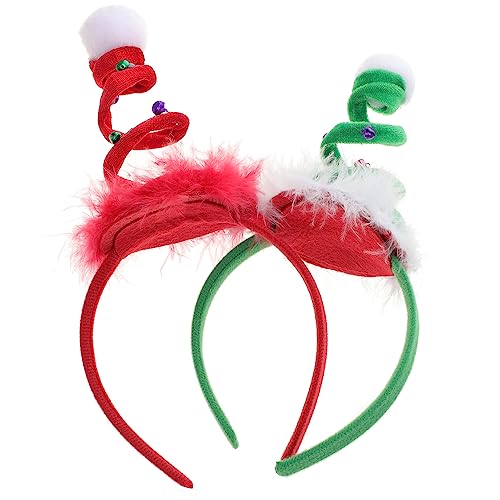 Veemoon 6 Stück Teiliges Weihnachts Party Haarband mit Spring Design Farblich Sortiert Grün und Rot Leichter Haarschmuck für Erwachsene Bequeme Kopfbedeckung für Festliche Anlässe von Veemoon