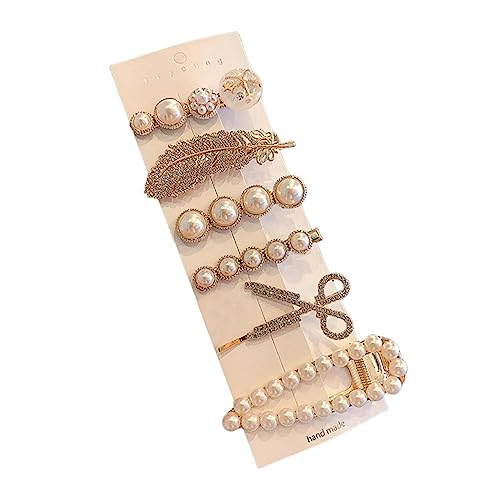 Veemoon 6 Stück Wasserdiamant Perlen Haarspangen Damen Haarschmuck Leicht Tragbar Haarclips Für Hochzeit Dating Alltag von Veemoon