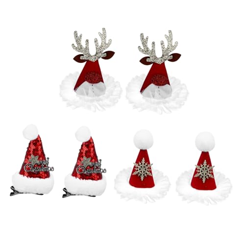 Veemoon 6stücke Teiliges Weihnachts-haarclip Mädchen Festliche Haarschmuck-accessoires Mit Weihnachtsmütze Und Glitzerbuchstaben Für Besondere Anlässe Und Tägliches Tragen von Veemoon