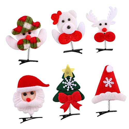 Veemoon 6stücke Teiliges Weihnachts-haarclips Mit Santa Weihnachtsbaum Und Haarspangen Für Festliche Anlässe Und Partys Geeignet Für Mädchen Und Damen von Veemoon