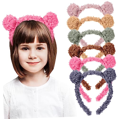 Veemoon 6Stücke Bärenohren Haarreifen für Kinder und Erwachsene Flauschige Kopfbedeckung für Partys Cosplay und Alltag Verstellbar und Leicht Süßes Haaraccessoire in Verschiedenen Farben von Veemoon