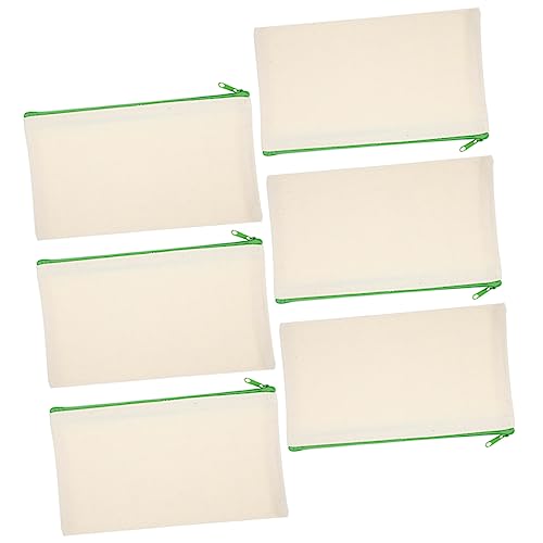 Veemoon 6 Stück Tragbare Bleistifttaschen Canvas Reißverschluss Federmäppchen für Schule Make Up und Aufbewahrung für Lehrer und Studenten Kleine Stifte Aufbewahrungstasche von Veemoon