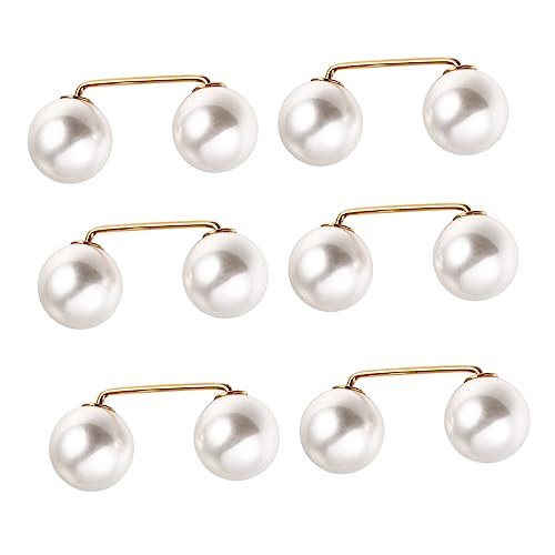 Veemoon 6Stücke Kunstperlen Brosche Sicherheitsnadeln für Frauen Dekorative Clip Anstecknadeln für Schal Pullover Röcke Vielseitiges Zubehör von Veemoon