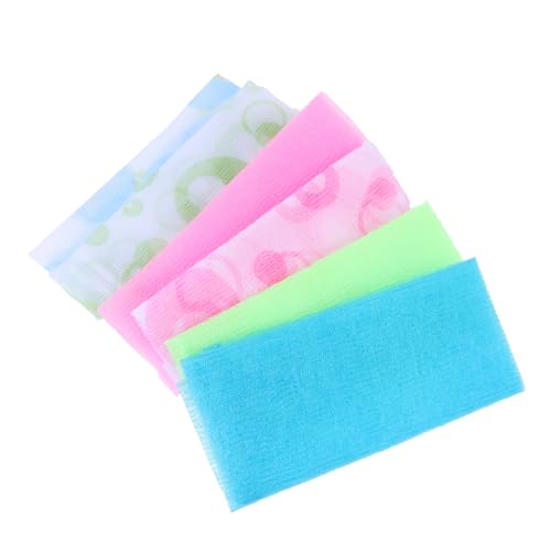 Veemoon Lange Nylon Peeling Badetücher 6 Stück Doppelseitige Rückenpeeling Handtücher für Körperpeeling Leicht und Tragbar für Zuhause und Reisen von Veemoon