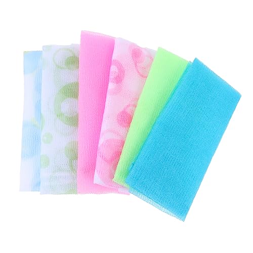 Veemoon 6Stücke Rückenpeeling Tücher Beidseitige Badehandtücher für Körperreinigung Stimulieren die Haut Fördern die Durchblutung für Ganze Familie von Veemoon