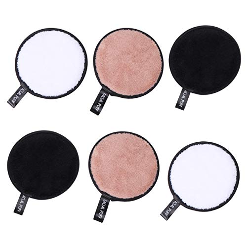 Veemoon 6Stücke Teilige Doppelseitige Make Up Entferner Pads aus Weichem Faserpulver Waschbare Gesichtsreinigungspads für und Mädchen Gemischter Stil für Sanfte von Veemoon