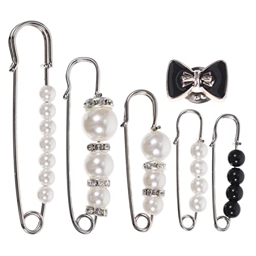 Veemoon 6stücke Perlen Brosche Für Damen Elegant Und Stilvoll Als Sicherheitsnadel Für Kleidung Pullover Und Schals Dekorative Perlenbrosche Für Kleidung Und Kleider von Veemoon