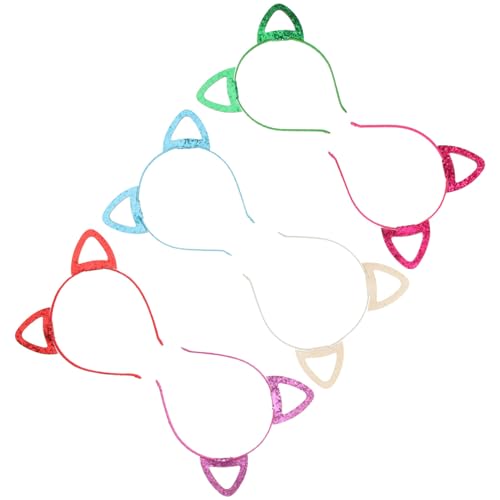 Veemoon 6Stücke Teiliges Katzenohren Haarreifen für Mädchen Pailletten Kopfband für Kostümpartys Halloween und Geburtstagsfeiern Leicht und Angenehm zu Tragen Hochwertiges Stoffmaterial von Veemoon