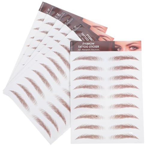 Veemoon 6blätter Augenbrauen Aufkleber Wassertransfer Wirkung Braun Temporär Für Frau Make-up Praxis Natur Echt Ersatz Abziehen Transfer Stempel Klebstoff Wasserfest von Veemoon