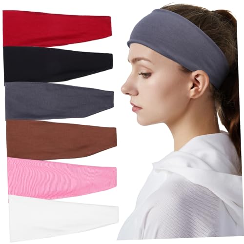 Veemoon 6stücke Sport-stirnbänder Workout Elastisch Unisex Schweißbänder Für Damen Herren Fitness Outdoor Feuchtigkeitsableitend Kopf Wraps von Veemoon