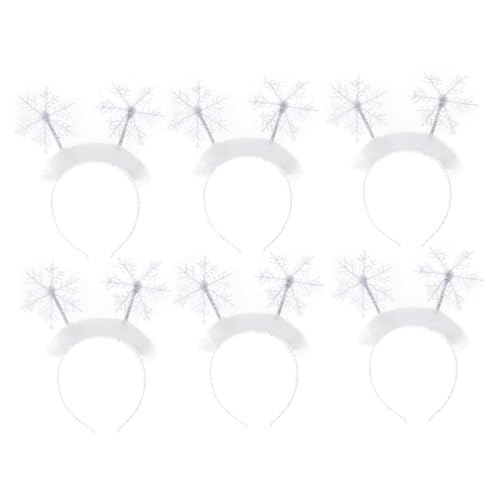 Veemoon 6stücke Teiliges Weihnachts-schneeflocken Haarband Festliches Haarschmuck-accessoire Für Partys Und Feiertage Für Freunde Und Familie Weiße Farbgestaltung von Veemoon