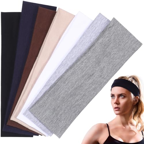 Veemoon 7 Stück Sport Stirnbänder Teilig Elastische Schweißband für Yoga Fitness und Sport in Farben Herren und Damen Komfortable Langlebig und Bequem von Veemoon