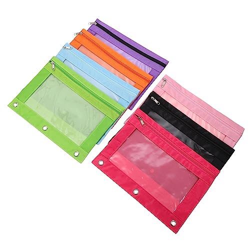 Veemoon 7 Stück Teiliges Multifunktions Federmäppchen und Tragbar mit Mesh für Prüfungen Schwarz Orange Rosa Hellgrün Himmelblau von Veemoon