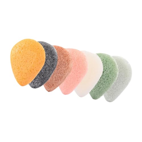 Veemoon 7 Stück Teiliges Natürlicher Gesichtsreinigungsschwämme aus Magischem Konjak Sanftes Peeling und Ölregulierende Makeup Entferner Mischfarben Biologisch und Vegan von Veemoon