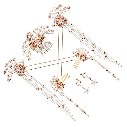 Veemoon 7 Stück Vintage Haarnadeln Set mit Quasten Teiliges Chinesisches Haaraccessoire für Hochzeiten Partys und Besondere Anlässe Perlen Haarstäbchen für Damen von Veemoon