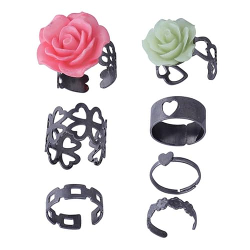 Veemoon 7stücke Vintage Ringe Set Kreative -muster Finger Ringe Hollow Out Design Für Damen Schmuck Für Jeden Anlass von Veemoon