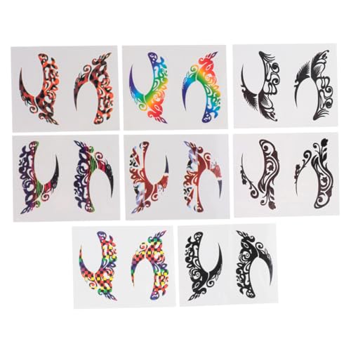 Veemoon 8 Paare Temporäre Augen Makeup Tattoos Aufkleber Augenlid Schmuck Face Decor Body Art Sticker für Erwachsene Halloween Party Cosplay Festival von Veemoon