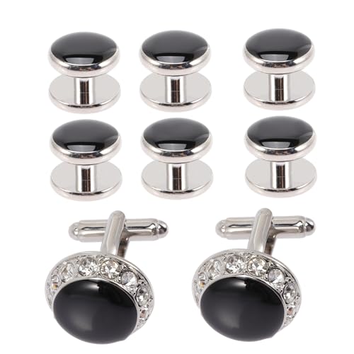 Veemoon 8stücke Teiliges Mit Rhinestone Manschettenknöpfen Für Herren Elegante Accessoires Für Anzüge Hochzeiten Geburtstage Und Besondere Anlässe Für Männer Die Stil Und Klasse von Veemoon