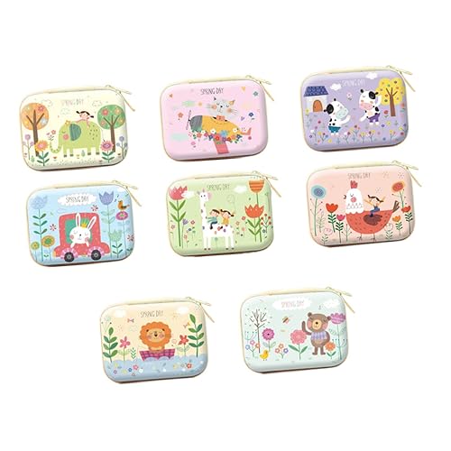 Veemoon 8 Stück Geldbörse aus Weißblech Münzgrundstück Spielzeugkoffer Cartoon-Geldbörse Portemonnaie Cartoon-Aufbewahrungskoffer Cartoon - Polyester von Veemoon