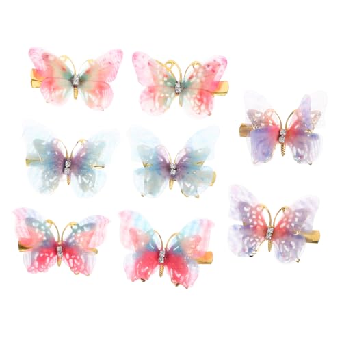 Veemoon 8 Stück Teiliges Bunte Schmetterlings Haarklammern für Formstabiler Haarschmuck Vielseitig Einsetzbar für Haartypen Lebendige Farben Mädchen und Teens Haar Accessoires von Veemoon