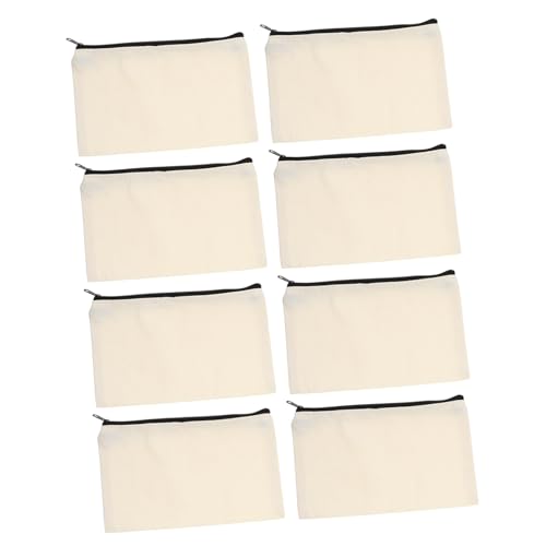 Veemoon 8 Stück Teiliges Canvas Kosmetiktaschen mit Reißverschluss Praktische Robuste Stoffbeutel für Stifte und Make Up Vielseitig Einsetzbar für Schule Büro Reisen als für Frauen und von Veemoon