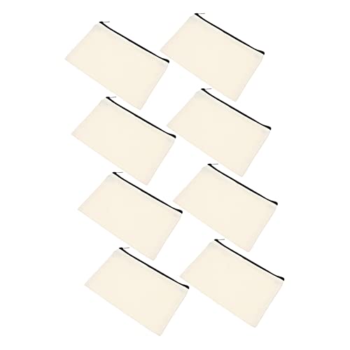 Veemoon 8 Stück Teiliges Canvas Stifttaschen mit Reißverschluss Multifunktionale Leere Federmäppchen aus Robustem Baumwollstoff für Schreibwaren Kosmetik und Reiseaccessoires von Veemoon