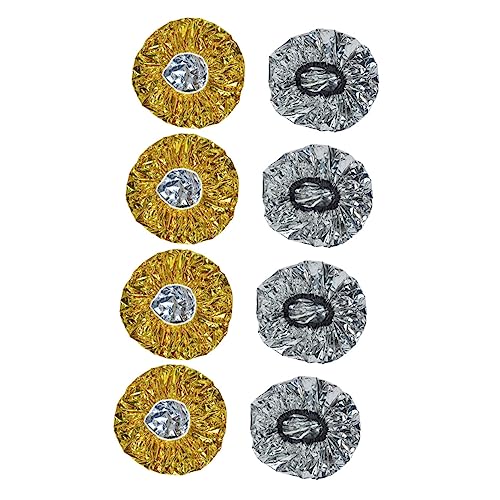 Veemoon 8 Stück Teiliges Einweg Haarkur aus Hitzebeständiger Aluminiumfolie Wasserdichte Duschhauben für Damen Geeignet für Haarfärbung Dauerwellen und Tiefenpflege im Salon oder Zuhause von Veemoon