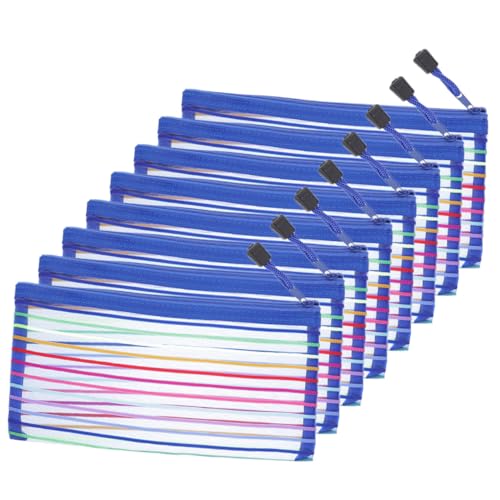 Veemoon 8 Stück Teiliges Große Kapazität Stifttasche mit Reißverschluss Studenten Mäppchen Leicht Tragbar für Stifte Lineal Schere Büro Schule von Veemoon