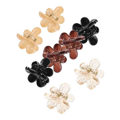 Veemoon 8 Stück Kleiner Haarklammern mit Blumenmotiv Kleine Haarklammern für Mädchen Dekorative Haarspangen aus Kunststoff Haar Accessoires für Dickes Haar für Frisieren und Stylen von Veemoon