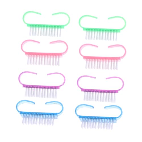 Veemoon 8 Stück Teiliges Nagelbürsten Cleat Form Langlebige Kunststoff Griffe Effektive Staubentfernung Nagelpflege und Maniküre Werkzeuge für Frauen und Mädchen von Veemoon