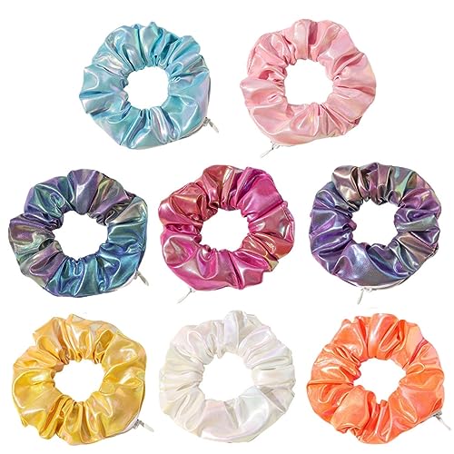 Veemoon 8 Stück Süße Kopfschmuck Ringe Kreative Gradienten Haarband Für Mädchen Elastisches Haargummi Schickes Haarschmuck Mit Reißverschluss Für Dünnes Und Dickes Haar Bunte von Veemoon