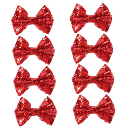 Veemoon 8 Stück Teiliges Pailletten Schleifen Haarspangen Glitzernde Haarschleifen Clips für Frauen und Langlebige Modische Haaraccessoires für Geburtstags Weihnachtsfeiern von Veemoon