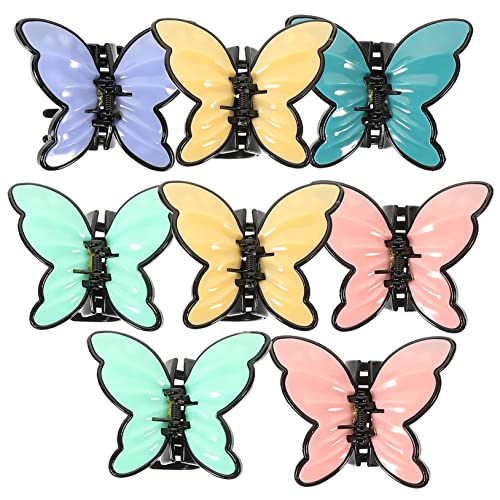 Veemoon 8 Stück Teiliges Schmetterlings Haarklammern für Damen Rutschfeste Haarklammer für Mittellanges Dickes Haar Kreative Haaraccessoires für Besondere Anlässe und Zufällige Farbe von Veemoon