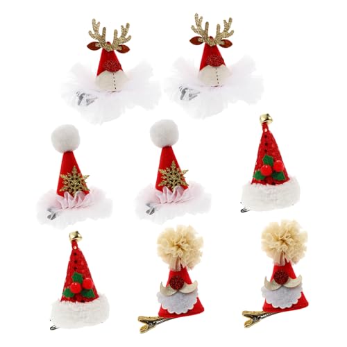 Veemoon 8 Stück Teiliges Weihnachts Haarspangen Mützenform Glänzende Haarklammern mit Weihnachtlichem Design Festliche Haarschmuck für Damen Weihnachten Vielseitig für Party und Alltag von Veemoon