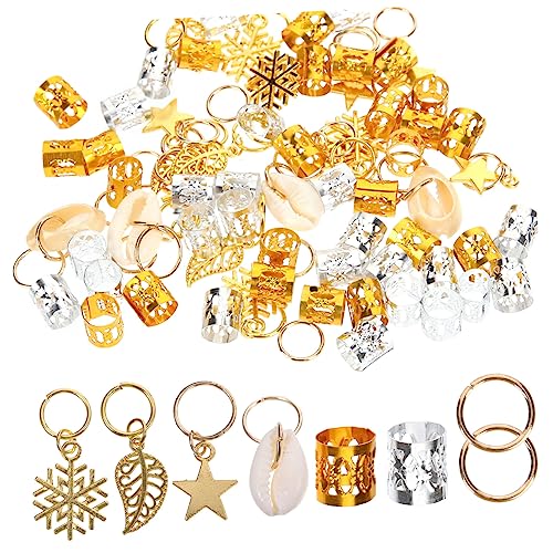 Veemoon 80 Stück Dreadlock Schmuck Haarzubehör Metallene Haarringe für Zöpfe DIY Haarschmuck Sicher und Robust für Kreative Frisuren und Besondere Anlässe von Veemoon