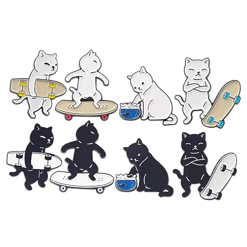 Veemoon 8stücke Emaille-katzen-anstecknadel Aus Legierung Mit Tiermotiv Schmuckabzeichen Für Damen Anstecknadel Für Jacken Broschennadel Als Kleidungsdekoration von Veemoon