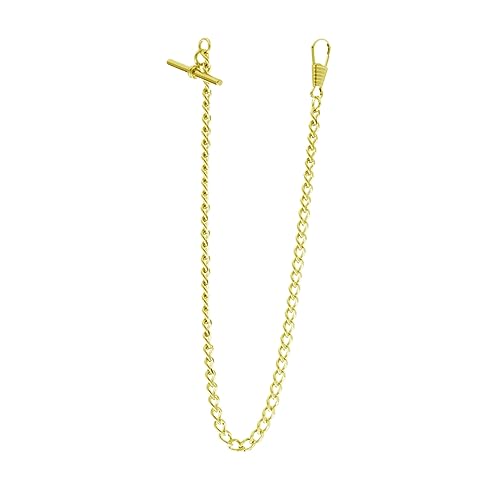 Veemoon Uhrenkette Für Taschenuhr Metall-taschenuhrkette Vintage-Stil Mit T-Steg-Schnalle Jeansgürtelkette Für Männer Und Frauen Goldfarben von Veemoon