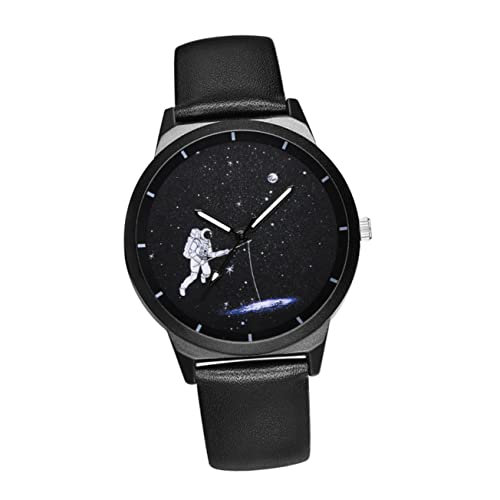 Veemoon Damenuhr Astronauten-Design Lederarmband Armbanduhr Zeitmesser Damen Und Mädchen von Veemoon
