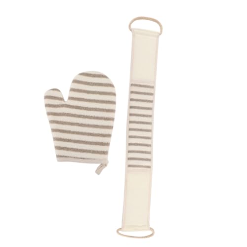 Veemoon Badepeeling Set Teiliges Handtuch und Handschuh aus Hochwertigem Flachs für Effektive Hautreinigung und Sanftes Peeling für Dusche und Körperpflege von Veemoon